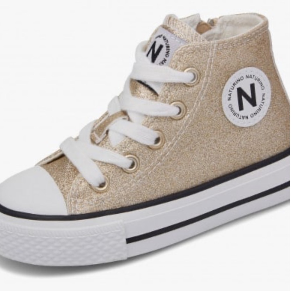 NWT NATURINO YLFAS Glittered Platinum Sneakers - Picture 5 of 15